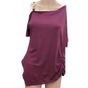 Women's Off The Shoulder Boot Neck Sexy Purple Top Blouse Size XXL